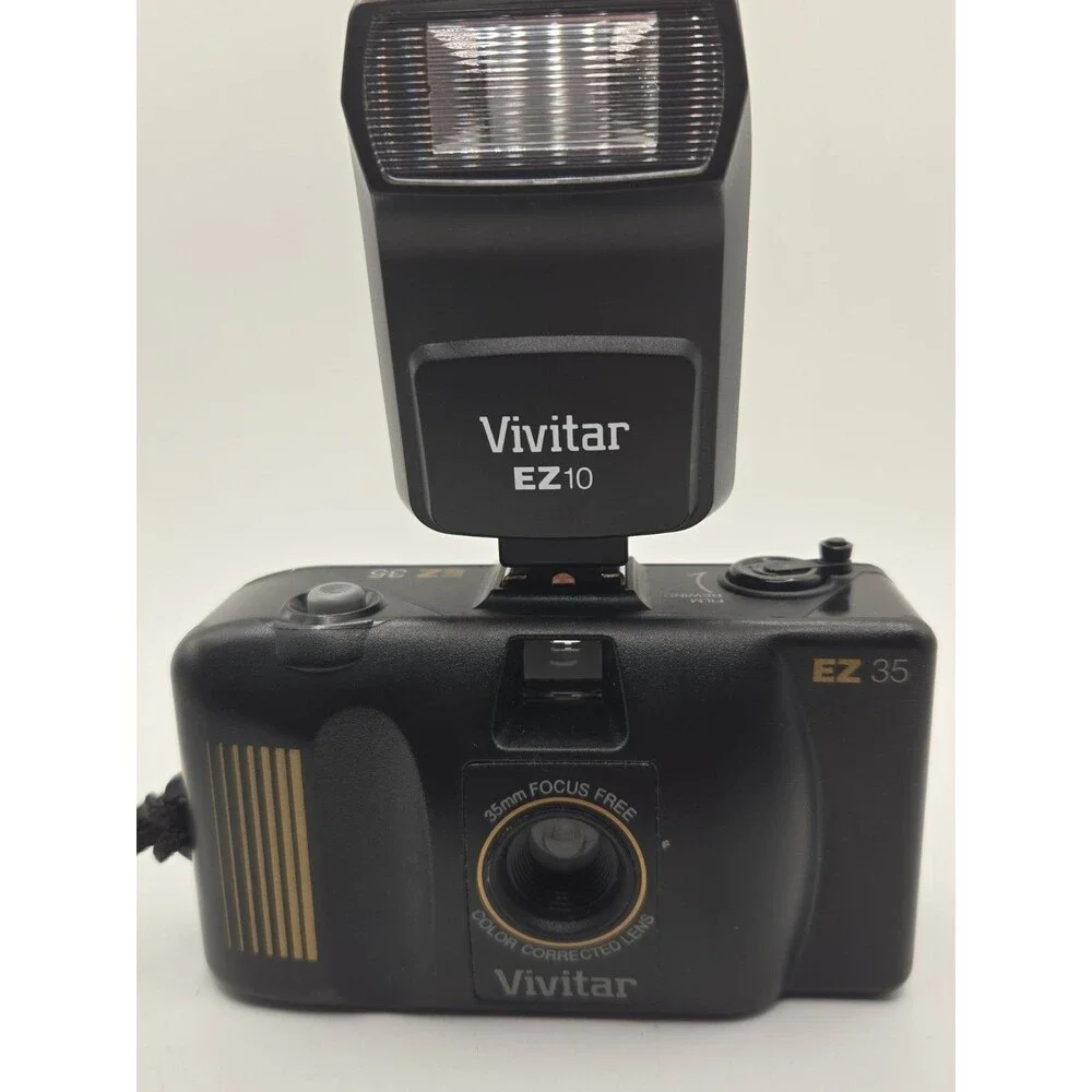 Vivitar EZ35 35mm Point & Shoot Film Camera w/ EZ10 Flash – Flash Works